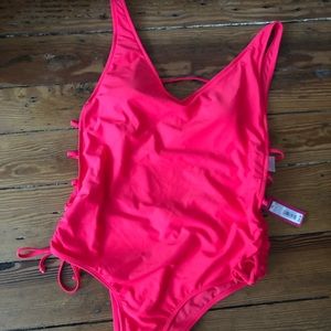 NWT Xhilaration Neon Pink One Piece XL